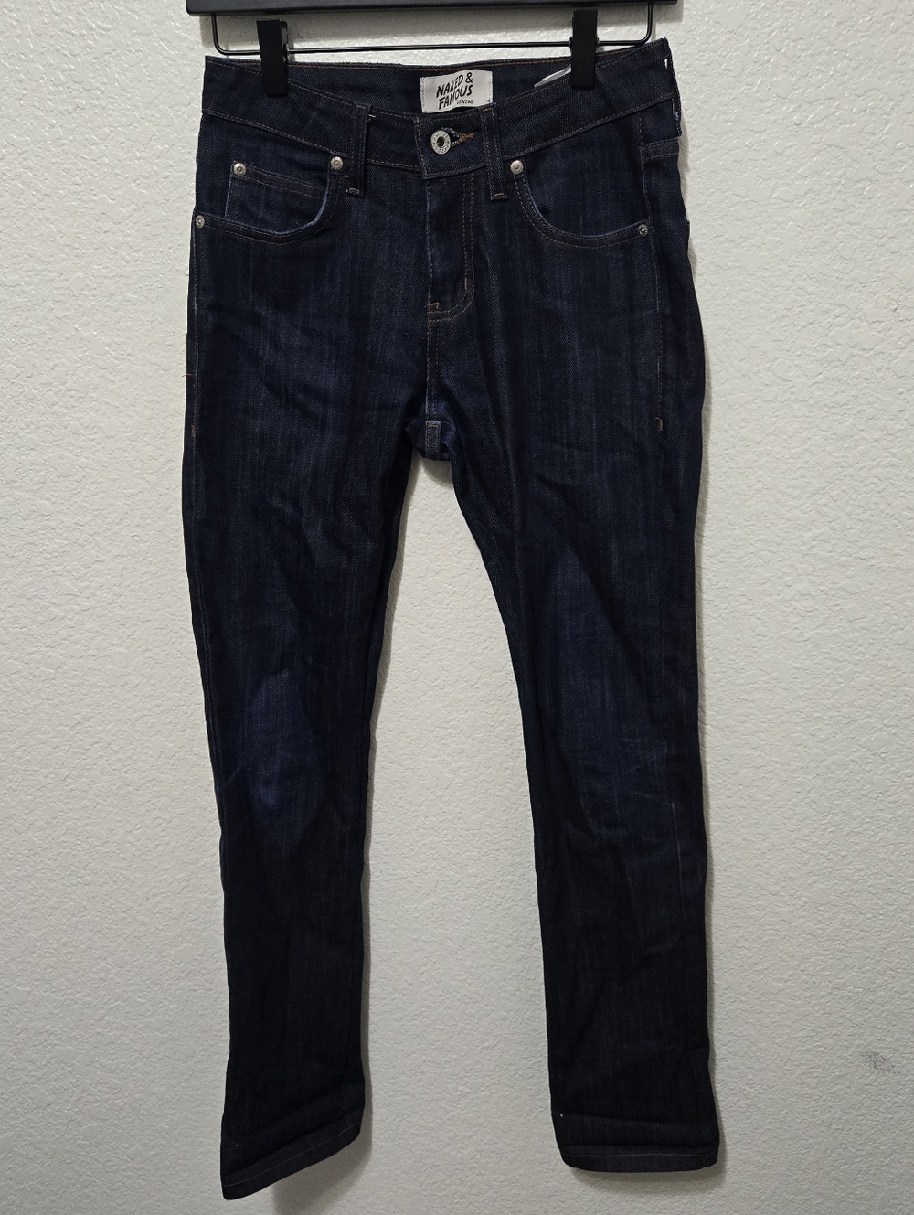 Naked & Famous Skinny Guy indigo power stretch denim jeans dark blue 29
